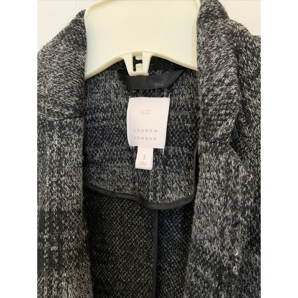 LC Lauren Cardigan Women's‎ Small Conrad Black Striped Long Sleeve Knit Sweater - Picture 2 of 10